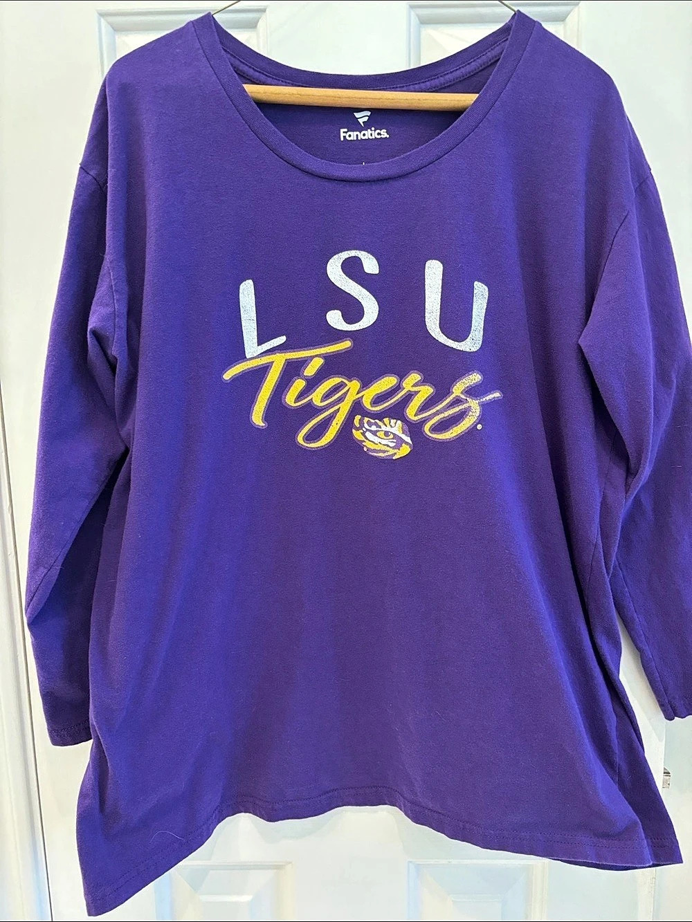 Fanatics LSU Tigers Long Sleeve Tee in Purple Size Large